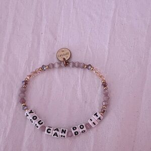 Inspirational Bracelet - Gold and White and Lavender
